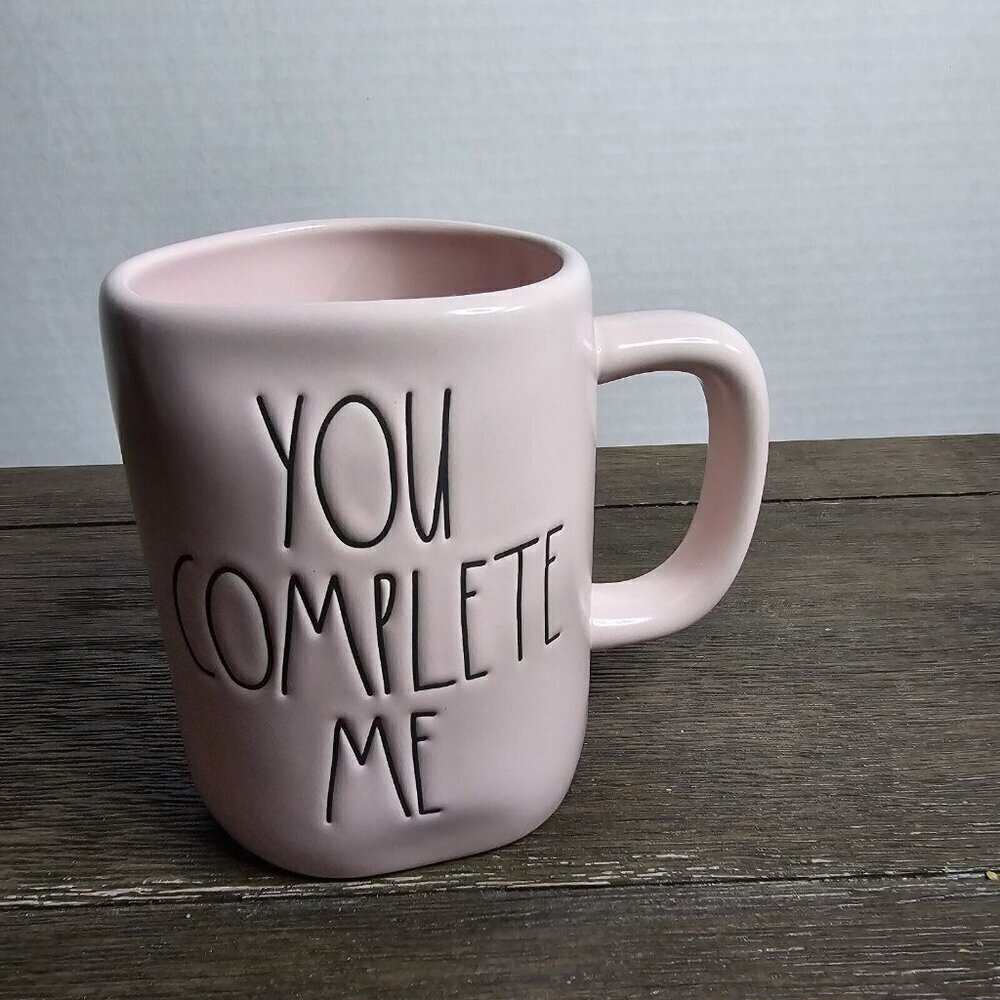Rae Dunn Artisan You Complete Me Pastel Pink Valentine's Day Mug 2021 Farmhouse